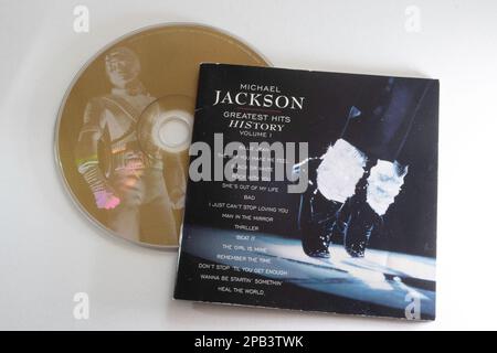 Michael Jacksons CD Highest Hits History, Band 1, wurde 2001 in den USA veröffentlicht Stockfoto