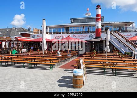 Restaurant Gosch im Hafen von List, Sylt, Nordfriesische Inseln, Nordfriesien, Schleswig-Holstein, Deutschland, Europa Stockfoto