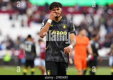 London Stadium, London, Großbritannien. 12. März 2023. Premier League Football, West Ham United gegen Aston Villa; Tyrone Mings of Aston Villa Credit: Action Plus Sports/Alamy Live News Stockfoto