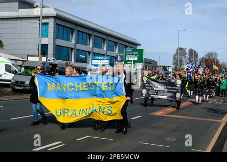 St. Patricks Tag 2023. Cheetham Hill, Manchester. Stockfoto
