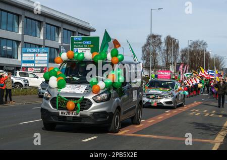 St. Patricks Tag 2023. Cheetham Hill, Manchester. Stockfoto