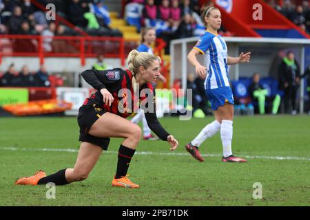 Crawley, Großbritannien. 12. März 2023. Crawley, England, März 12. 2023: Laura Coombs (MANNSTADT, 7) beim Barclays FA Women's Super League-Fußballspiel zwischen Brighton und Manchester City im Broadfield Stadium in Crawley, England. (Bettina Weissensteiner/SPP) Kredit: SPP Sport Press Photo. Alamy Live News Stockfoto