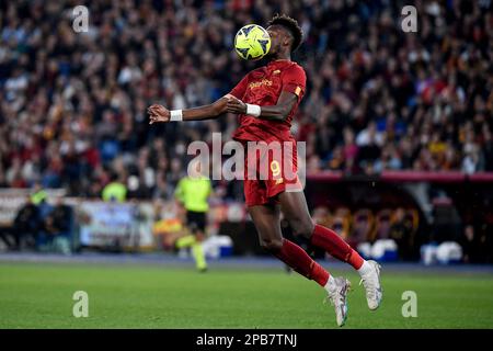 Rom, Italien. 12. März 2023. Tammy Abraham von AS Roma in Aktion während des Fußballspiels der Serie A zwischen AS Roma und US Sassuolo im Olimpico-Stadion in Rom (Italien), 12. März 2023. Foto Andrea Staccioli/Insidefoto Credit: Insidefoto di andrea staccioli/Alamy Live News Stockfoto