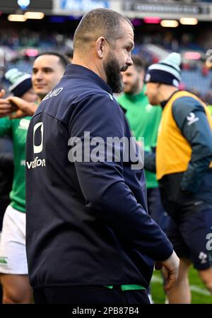 Edinburgh, Großbritannien. 12. März 2023. Andy Farrell Head Coach of Ireland nach dem Guinness 6 Nations Match im Murrayfield Stadium, Edinburgh. Der Bildausdruck sollte lauten: Neil Hanna/Sportimage Credit: Sportimage/Alamy Live News Stockfoto