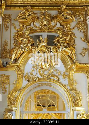 Große Halle, Ballsaal, Katharinenpalast, Zarskoye Selo (Zarendorf), Puschkin, Puschkinsky-Viertel, St. Petersburg, Russland, Weltkulturerbe Stockfoto