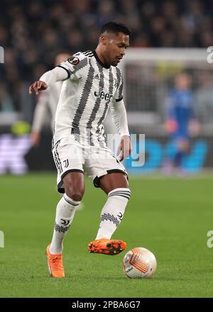 Turin, Italien, 9. März 2023. Alex Sandro von Juventus während des Spiels der UEFA Europa League im Allianz-Stadion in Turin. Der Bildausdruck sollte lauten: Jonathan Moscrop/Sportimage Stockfoto