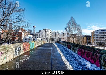 Winter am Ihme Zentrum Hannover. Stockfoto