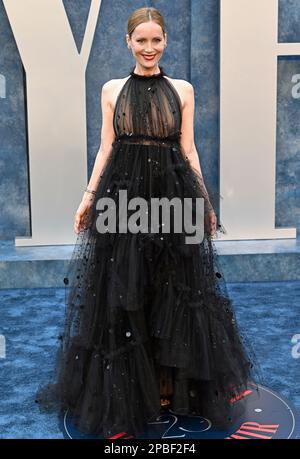 Leslie Mann besucht die Vanity Fair Oscar Party im Wallis Annenberg Center for the Performing Arts in Beverly Hills, Los Angeles, Kalifornien, USA. Foto: Sonntag, 12. März 2023. Stockfoto