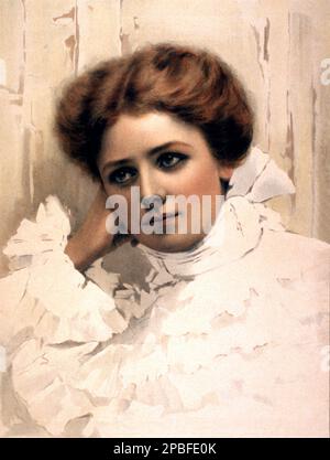 1899 , New York , USA : die amerikanische Theaterdarstellerin MAUDE ADAMS ( 1972 - 1953 ) in einem Porträt eines Fotos von Ami Dupont , New York . Sein berühmtester Name ist Peter Pan von J. M. Barrie - attrice - TEATRO - THEATER - DIVA - DIVINA - BROADWAY - BELLE EPOQUE - MODE - MODA - BELLE EPOQUE --- Archivio GBB Stockfoto