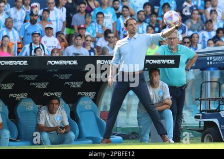 Avellaneda, Argentinien, 12, März 2023. Fernando Gago vom Racing Club während des Spiels zwischen Racing Club und Club Atletico Sarmiento, Spiel 7, Profifußballliga Argentinien 2023 (Liga Profesional de Futbol 2023 - Torneo Binance). Kredit: Fabideciria. Stockfoto