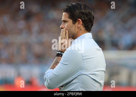 Avellaneda, Argentinien, 12, März 2023. Fernando Gago vom Racing Club während des Spiels zwischen Racing Club und Club Atletico Sarmiento, Spiel 7, Profifußballliga Argentinien 2023 (Liga Profesional de Futbol 2023 - Torneo Binance). Kredit: Fabideciria. Stockfoto