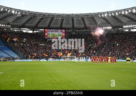 Stadio Olimpico, Rom, Italien. 12. März 2023. Serie A Fußball; Roma gegen Sassuolo; Roma's Fans Credit: Action Plus Sports/Alamy Live News Stockfoto