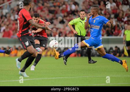 Curitiba, Brasilien. 12. März 2023. Joseense. Das Spiel gilt für die 7. Runde der Paranaense Championship 2023. Joaquim Américo-Guimarães-Stadion in Curitiba, Paraná. Kredit: Reinaldo Reginato/FotoArena/Alamy Live News Stockfoto