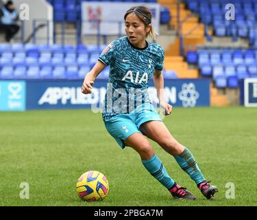 Birkenhead, Großbritannien. 12. März 2023. Mana Iwabuchi aus Tottenham während des FA Women's Super League-Spiels im Prenton Park, Birkenhead. Der Bildausdruck sollte lauten: Gary Oakley/Sportimage Credit: Sportimage/Alamy Live News Stockfoto