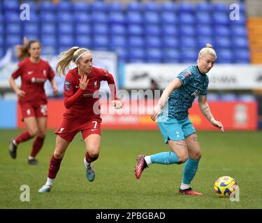 Birkenhead, Großbritannien. 12. März 2023. Bethany England von Tottenham Hotspur auf dem Ball während des FA Women's Super League-Spiels im Prenton Park, Birkenhead. Der Bildausdruck sollte lauten: Gary Oakley/Sportimage Credit: Sportimage/Alamy Live News Stockfoto