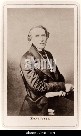 1860 Ca : der gefeierte alte deutsche MUSIKKOMPONIST GIACOMO MEYERBEER ( 1791 - 1864 ) , der erste große Exponent der Großen Oper. MUSICA CLASSICA - KLASSISCH - COMPOSITORE - MUSICISTA - Portrait - Rituto - ebreo - ARCHIVIO GBB Stockfoto