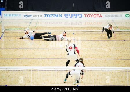 Tachikawa Japan. 12. März 2023. Allgemeine Ansicht, 12. MÄRZ 2023 - Torball : Endspiel zwischen Japan 6-2 USA in der Arena Tachikawa Tachihi während der Japan-Para-Goal-Meisterschaft 2023 in Tachikawa Japan. Kredit: SportsPressJP/AFLO/Alamy Live News Stockfoto