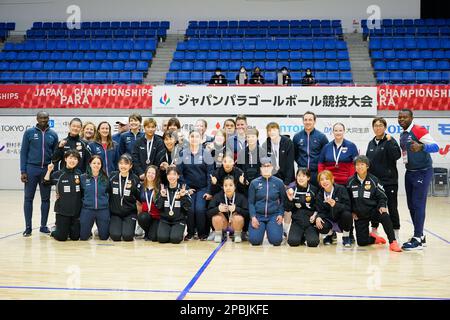 Tachikawa Japan. 12. März 2023. Allgemeiner Überblick, 12. MÄRZ 2023 - Torball : Medaillenverleihung in der Arena Tachikawa Tachihi während der Japan-Para-Goal-Meisterschaft 2023 in Tachikawa Japan. Kredit: SportsPressJP/AFLO/Alamy Live News Stockfoto