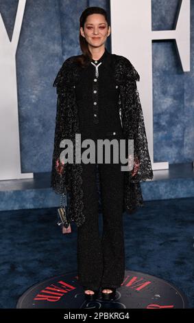 Marion Cotillard besucht die Vanity Fair Oscar Party im Wallis Annenberg Center for the Performing Arts in Beverly Hills, Los Angeles, Kalifornien, USA. Foto: Sonntag, 12. März 2023. Stockfoto