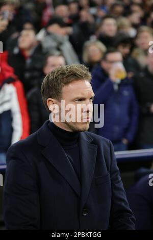 Julian Nagelsmann Manager des FC Bayern München während der UEFA Champions League, Fußballspiel zwischen dem FC Bayern München und Paris Saint-Germain am 08. März 2023 in der Allianz Arena, München, Deutschland Photo Ndrerim Kaceli Stockfoto