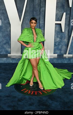 Saweetie besucht die Vanity Fair Oscar Party im Wallis Annenberg Center for the Performing Arts in Beverly Hills, Los Angeles, Kalifornien, USA. Foto: Sonntag, 12. März 2023. Stockfoto