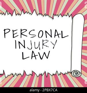 Text zum Personenverletzungsgesetz. Verletzung oder Verletzung des Geschäftskonzepts in der Arbeitsumgebung Stockfoto
