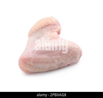 Roher Hähnchenflügel, isoliert auf weiß. Frisches Fleisch Stockfoto