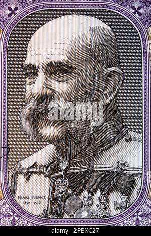 Franz Joseph I. von Österreich ein Porträt aus österreichischem Geld Stockfoto