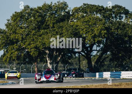 Sebring, Florida, USA - 13/03/2023, 10 CULLEN Ryan (gar), KAISER Matthias (Lie), AUBRY Gabriel (Fra), Vector Sport, Oreca 07 - Gibson, Action während des Prologs der FIA World Endurance Championship 2023, vom 11. Bis 12. März 2023 auf dem Sebring International Raceway in Sebring, Florida USA – Photo Thomas Fenêtre / DPPI Stockfoto