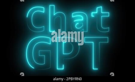 ChatGPT-Text. Computergeneriertes 3D-Rendering Stockfoto