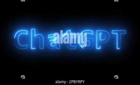 ChatGPT-Text. Computergeneriertes 3D-Rendering Stockfoto