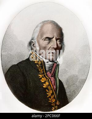 Porträt von Jean-Baptiste-Pierre-Antoine de Monet de Lamarck (1744-1829), französischer Naturforscher - Jean Baptiste Lamarck (1744-1829) Porträt im Alter und Blinden. Stockfoto