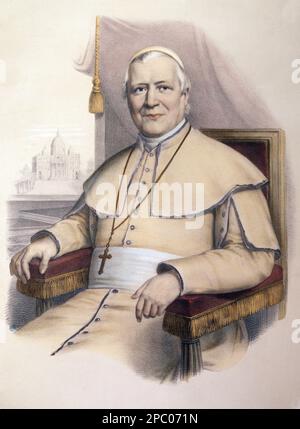 Portrait du pape Pie IX (Pius ou Pio ou Giovanni Maria Mastai Ferretti) (1846-1878). Schwerkraft Stockfoto