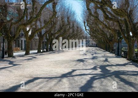 Padron, Galicien. Spanien. 6. Februar 2023. Blick auf den Paseo de Espolon Stockfoto