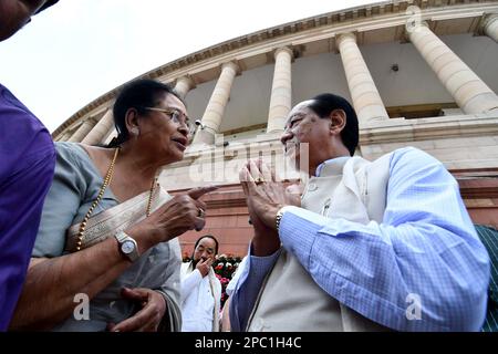 New Delhi, Delhi, Indiia. 13. März 2023. Parlament . Neuer Ministerpräsident von Nagaland Nephiu Rio nach Aufforderung durch den Premierminister. Premierministeramt am ersten Tag des zweiten Teils der haushaltssitzung des parlaments, im parlamentsgebäude in Neu-Delhi am 13. März 2023 (Kreditbild: © Ravi Batra/ZUMA Press Wire), NUR REDAKTIONELLE VERWENDUNG! Nicht für den kommerziellen GEBRAUCH! Stockfoto