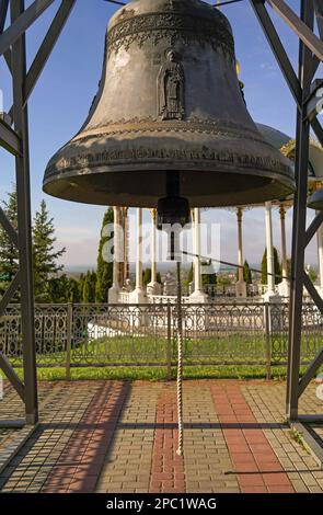 Blick von Pochaev Lavra nach Pochaev, einer Stadt in der Westukraine. Stockfoto