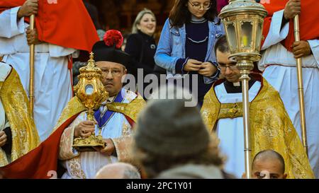 Die Prozession des Festes von St. Gregory dem Großen, Kercem auf der Mittelmeerinsel Gozo im maltesischen Archipel Stockfoto