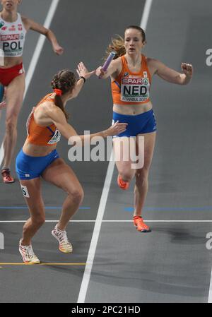 PEETERS Cathelijn und BOL Femke of NETHERLANDS 4 x 400m Relay Women Final während der European Athletics Indoor Championships 2023 am 5. März 2023 in der Atakoy Arena in Istanbul, Türkei – Photo Laurent Lairys/DPPI Stockfoto