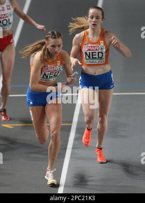 PEETERS Cathelijn und BOL Femke of NETHERLANDS 4 x 400m Relay Women Final während der European Athletics Indoor Championships 2023 am 5. März 2023 in der Atakoy Arena in Istanbul, Türkei – Photo Laurent Lairys/DPPI Stockfoto