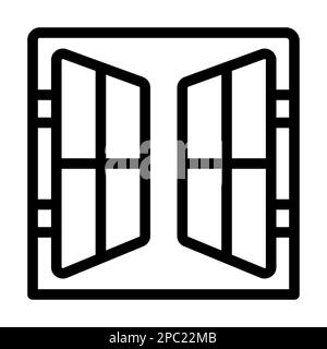 Fenstervektor Symbol Für Dicke Linien Für Den Persönlichen Und Kommerziellen Gebrauch. Stockfoto