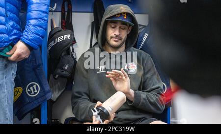 München, Deutschland. 13. März 2023. Eishockey: DEL, Medienrunde mit Trainern und Spielern von EHC Red Bull München, Ausbildung: Trevor Parkes. Kredit: Ulrich Gamel/Bildagentur kolbert/dpa/Alamy Live News Stockfoto