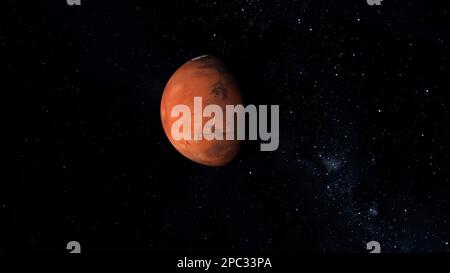 Sonde umkreist den Planeten Mars. 3D Abbildung. Stockfoto