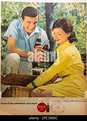 Coca-Cola-Werbung im Life Magazin 15. Juni 1964 Stockfoto