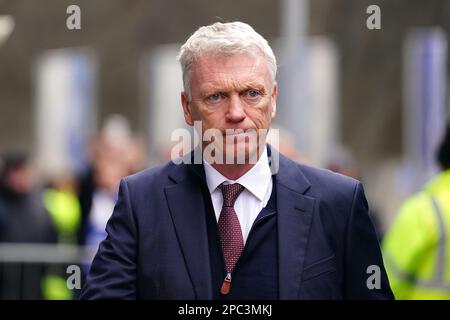 Aktenfoto vom 04.-03-2023 von West Ham United Manager David Moyes. David Moyes behält die Unterstützung der West-Ham-Hierarchie trotz drohender Abwanderung bei. Ausgabedatum: Montag, 13. März 2023. Stockfoto