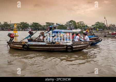 Can Tho Schwimmender Markt, Vietnam Stockfoto