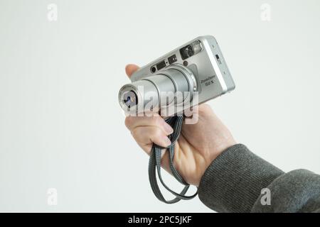 Fujifilm Zoom Date 160S Kompaktkamera, veröffentlicht 2003, ist eine „Late Stage“ Kompaktkamera mit 35mm-Zoom-Objektiv Stockfoto