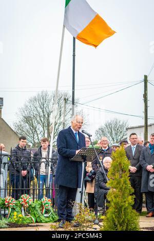 Tánaiste Micheál Martin besucht die hundertjährige Gedenkfeier in Taghmon, Irland. Stockfoto