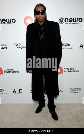 Los Angeles, Usa. 12. März 2023. Tyga nimmt am 12. März 2023 in West Hollywood, Los Angeles, CA, USA, an der Annual Academy Awards 31. der Elton John AIDS Foundation Teil. Foto: Fati Sadou/ABACAPRESS.COM Kredit: Abaca Press/Alamy Live News Stockfoto