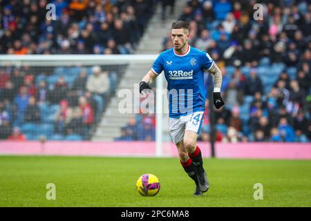 Ryan Kent spielt für die Rangers in Ibrox, Glasgow, gegen Raith Rovers im Scottish Cup Viertelfinale. Rangers gewann 3:0. Stockfoto