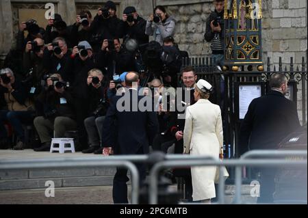 London, Großbritannien. 13. März 2023. 13. März 2023, Westminster Abbey, London, Großbritannien. Der Herzog und die Herzogin von Edinburgh kommen im Commonwealth an, sollten die Unterdrückung des afrikanischen LGBTQ in Westminster Abbey einstellen. Kredit: Siehe Li/Picture Capital/Alamy Live News Stockfoto